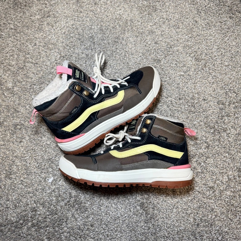 Vans UltraRange EXO Hi MTE-1 Brown Black Pink Sherpa Lined Boots Womens 8.5